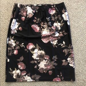 Floral Black Skirt